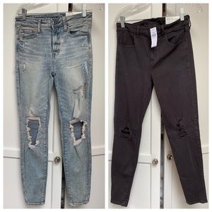 2 PAIRS American Eagle super high rise stretch